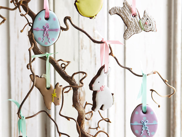 Easter cookie recipe from the Biscuiteers featuring adorable iced animals