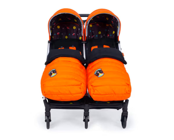 Cosatto Woosh Double Stroller and Footmuffs Bundle - Spaceman