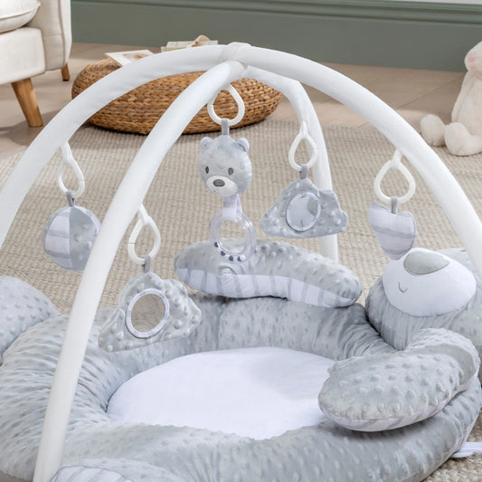 Little Discoveries Plush Bear Baby Gym Grey