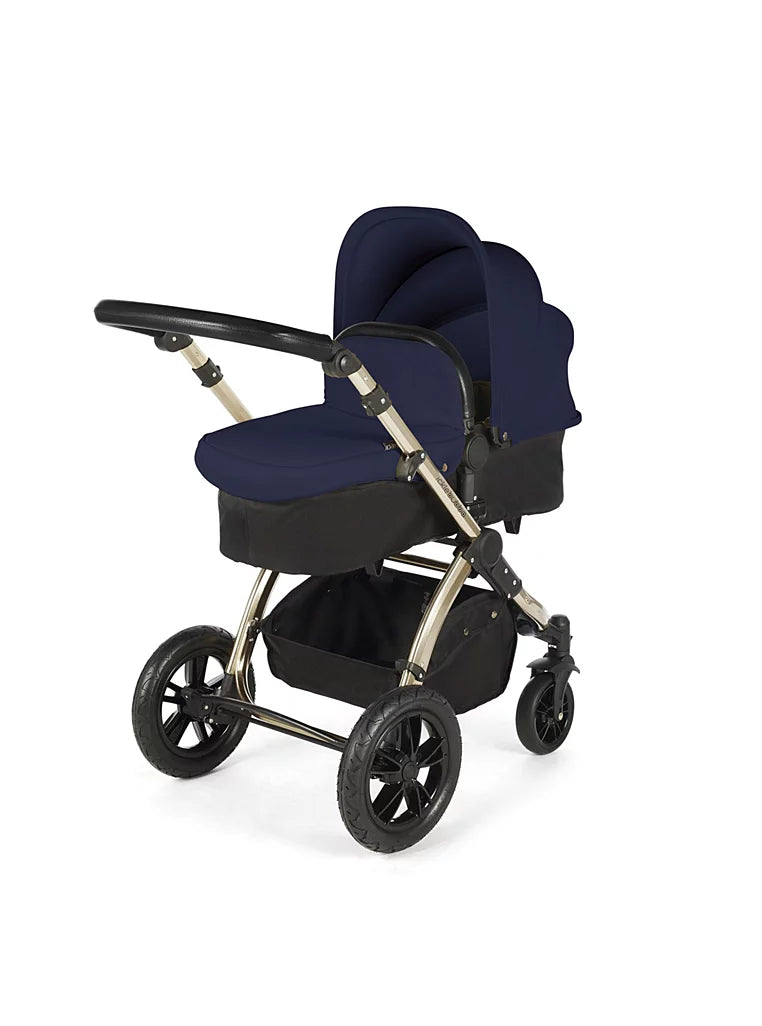 Ickle Bubba Stomp V3 Travel System with Galaxy Car Seat & Isofix Base - Champagne / Navy / Black