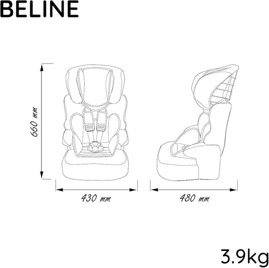 Nania BELINE Child car seat, Group 1/2/3 (9-36kg) - Beline Black
