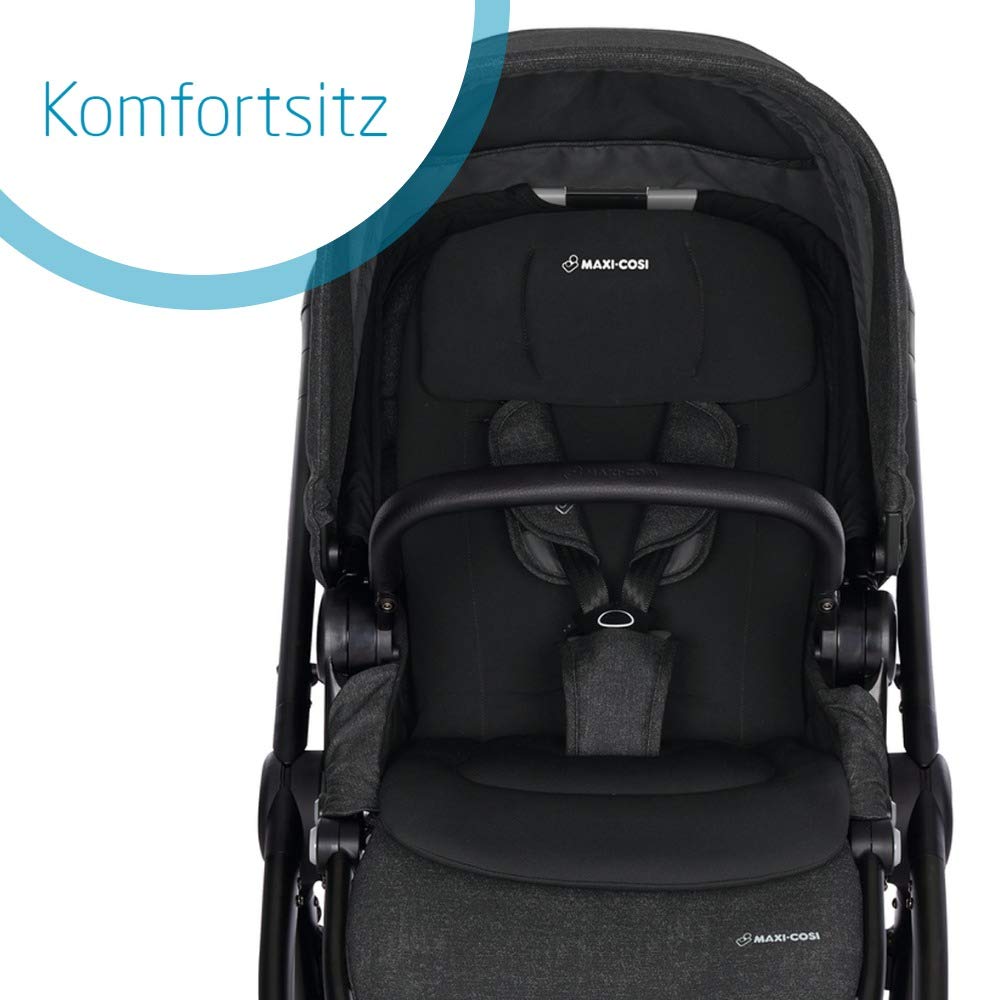 MAXI-COSI Adorra Pushchair with Jade Car Carrycot (Nomad Black)