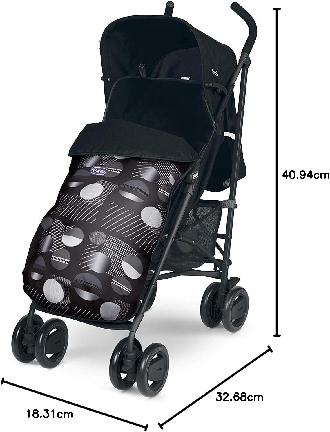 Chicco London Matrix Stroller with Footmuff