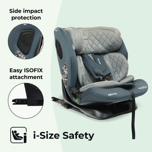 My Babiie MBCS123 i-Size (76-150cm) Car Seat - Slate Blue