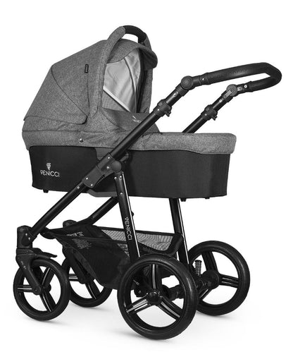 Venicci Soft 3 in 1 Travel System - Denim Grey with Black Chassis