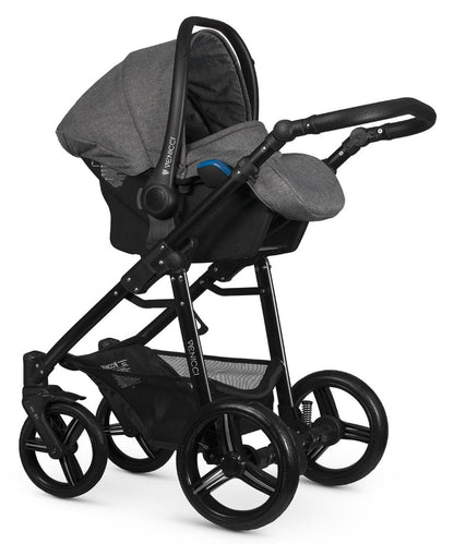 Venicci Soft 3 in 1 Travel System - Denim Grey with Black Chassis