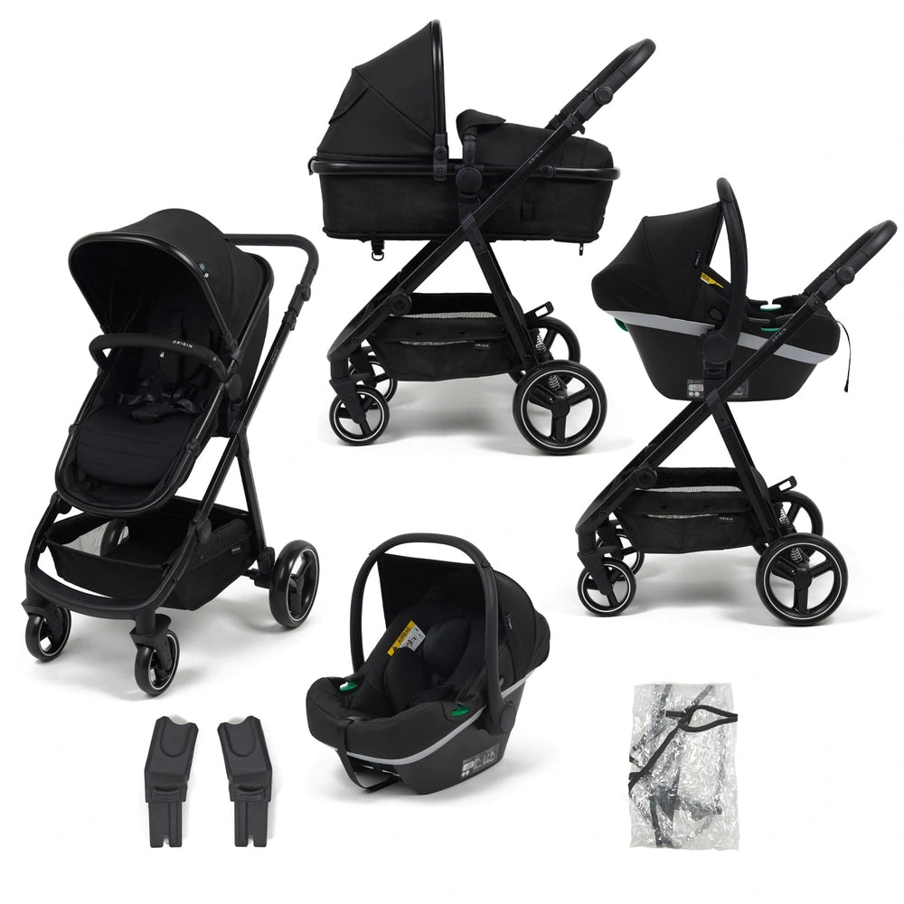 Origin i-Size by Babylo 2-in-1 Travel System with EnfaSafe i-Size R129 Car Seat - Black