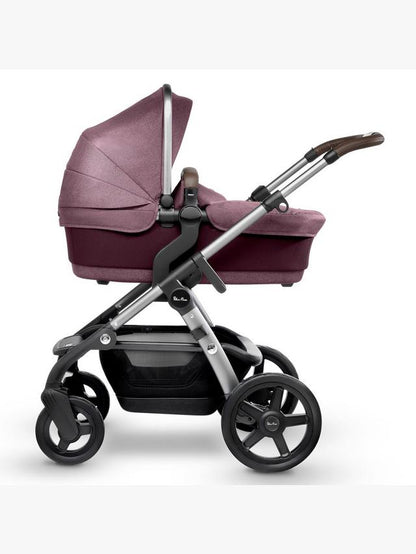 Silver Cross Wave Pushchair, Carrycot & Tandem Seat - Claret