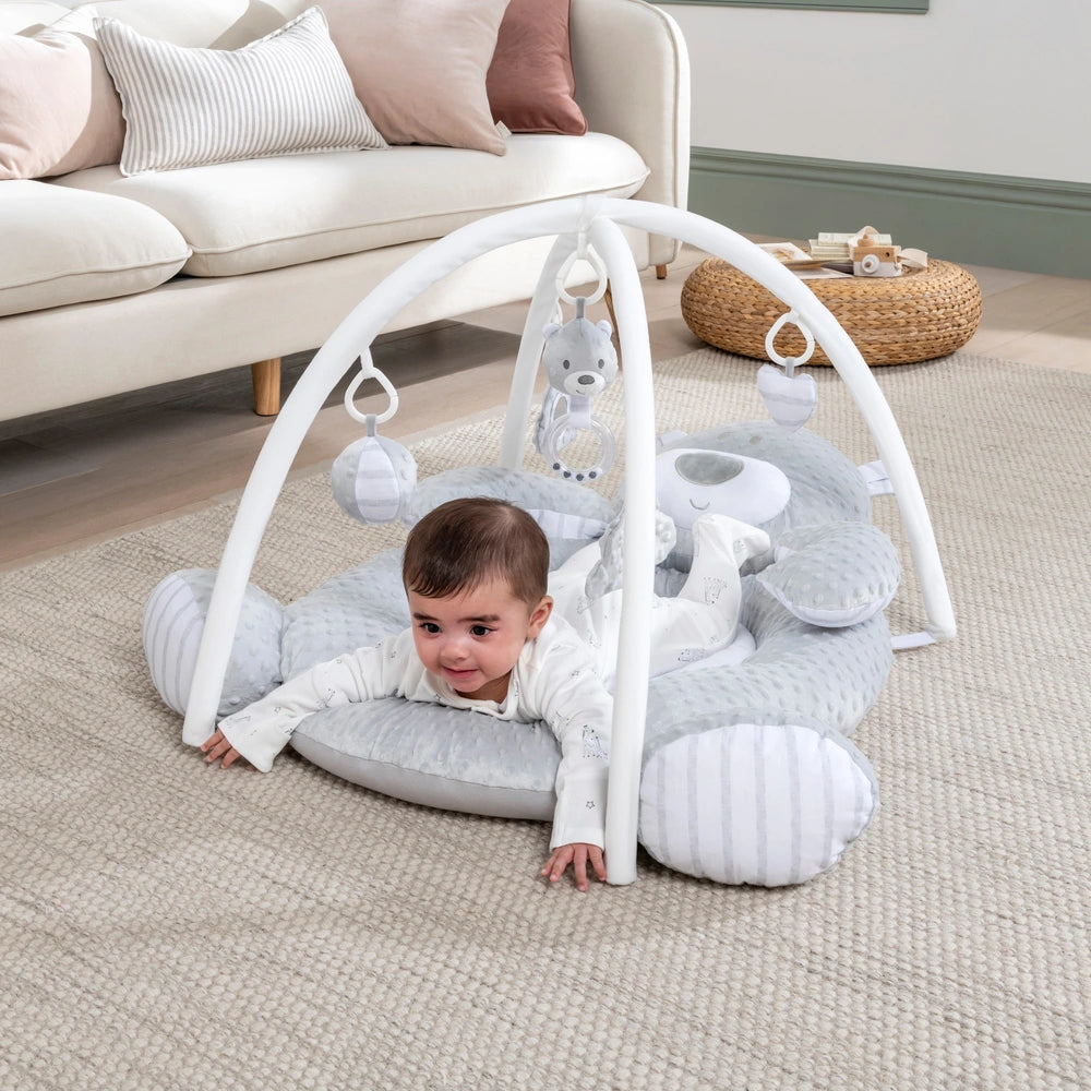 Little Discoveries Plush Bear Baby Gym Grey