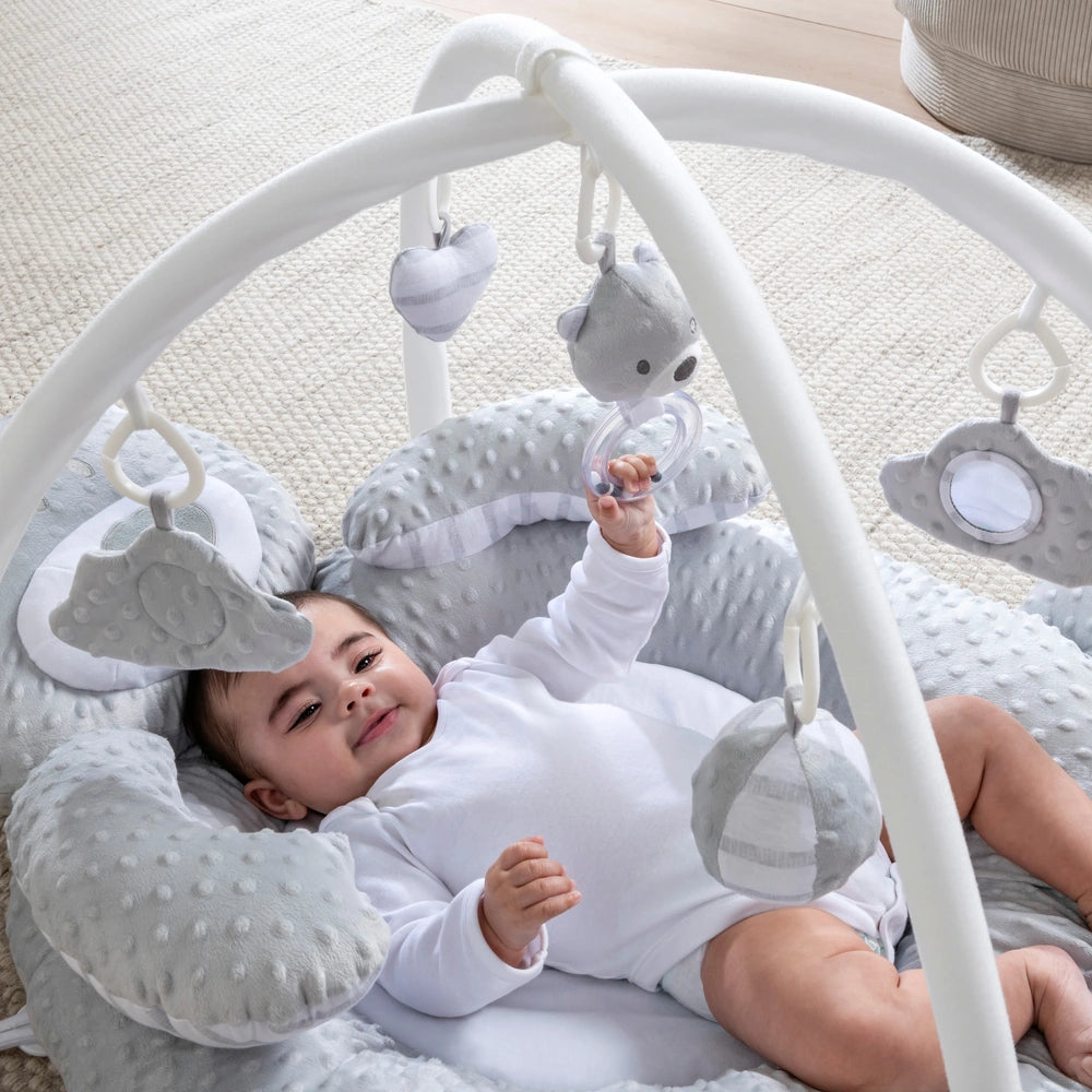 Little Discoveries Plush Bear Baby Gym Grey