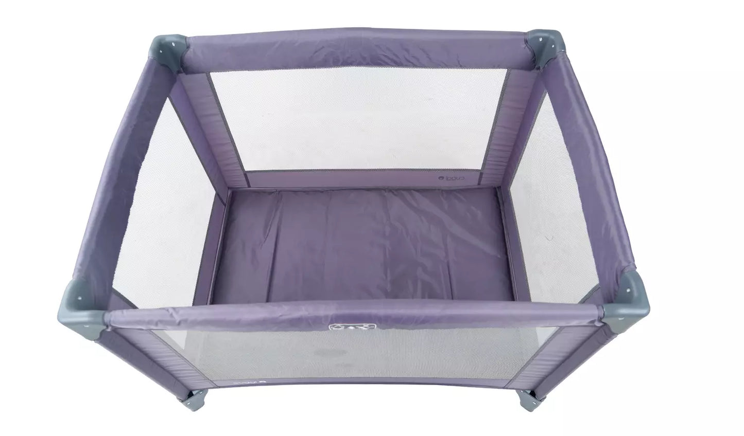 Cuggl Travel Cot - Grey/lime