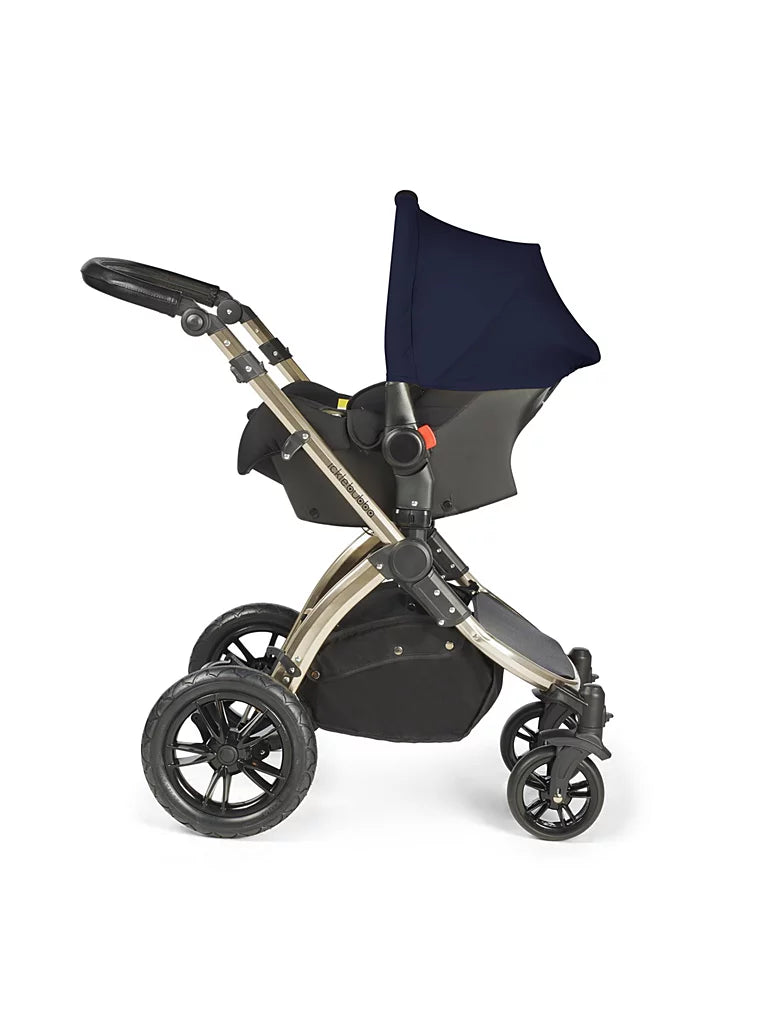 Ickle Bubba Stomp V3 Travel System with Galaxy Car Seat & Isofix Base - Champagne / Navy / Black
