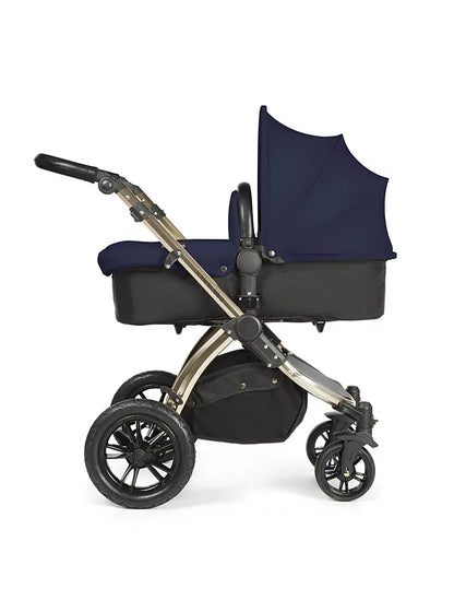 Ickle Bubba Stomp V3 Travel System with Galaxy Car Seat & Isofix Base - Champagne / Navy / Black