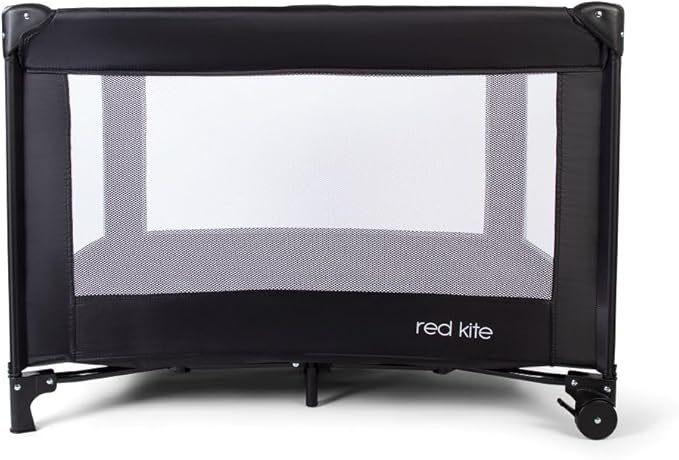 Red Kite Black Sleep Tight Travel Cot, Black