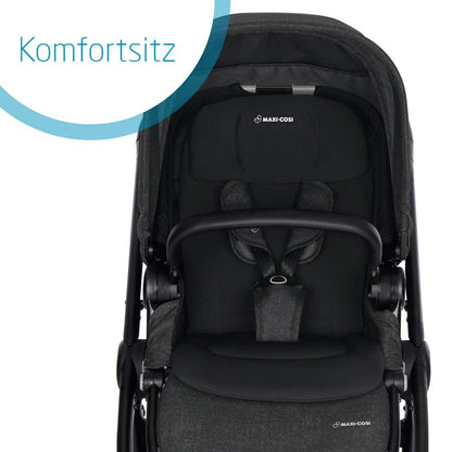 MAXI-COSI Adorra Pushchair with Jade Car Carrycot (Nomad Black)