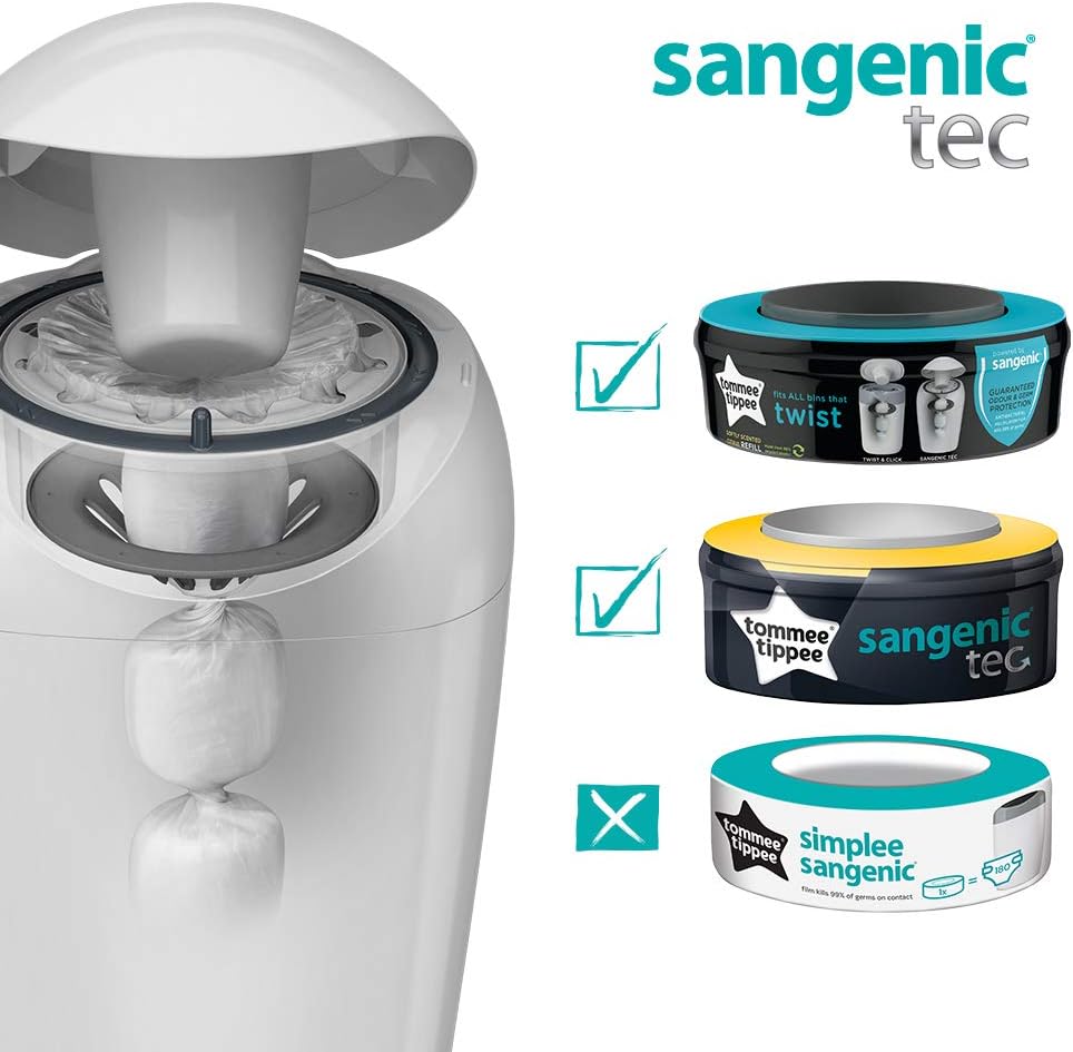 Tommee Tippee Sangenic Tec Nappy Disposal Tub - White