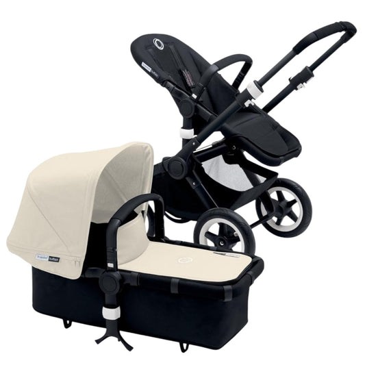 Bugaboo Buffalo Classic+ Pushchair Off White on Black Chassis