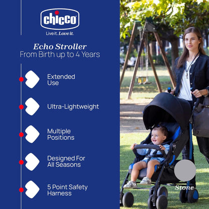 Chicco Echo Lightweight Stroller - Stone