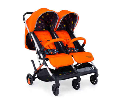 Cosatto Woosh Double Stroller and Footmuffs Bundle - Spaceman