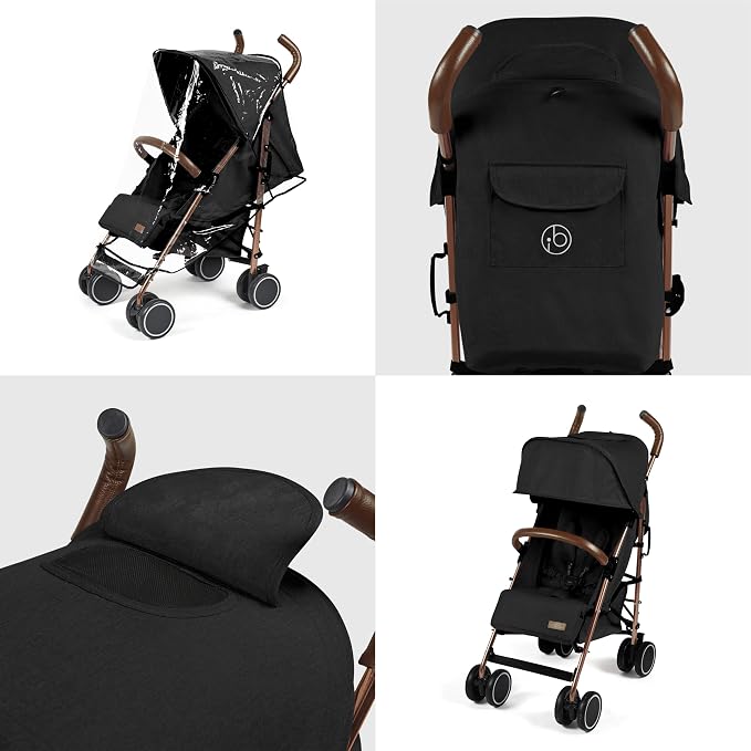 Ickle Bubba Discovery Lightweight Stroller  (Black/Rose Gold)
