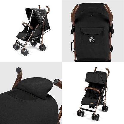 Ickle Bubba Discovery Lightweight Stroller  (Black/Rose Gold)