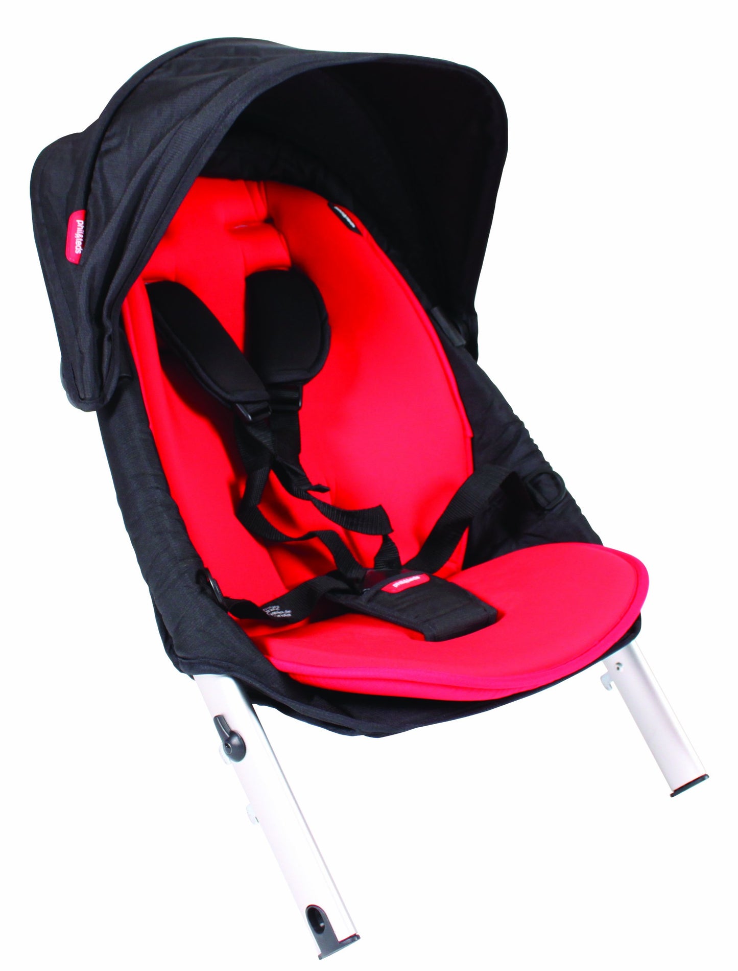 Phil & Teds Vibe Double Stroller with Carrycot - Red