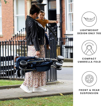 Ickle Bubba Discovery Lightweight Stroller  (Black/Rose Gold)