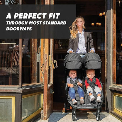 Baby Jogger City Tour 2 Double Travel Pushchair - Pitch Black