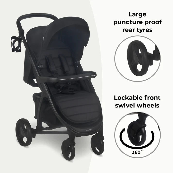 My Babiie MB200i Travel System with i-Size Car Seat – Black Leopard
