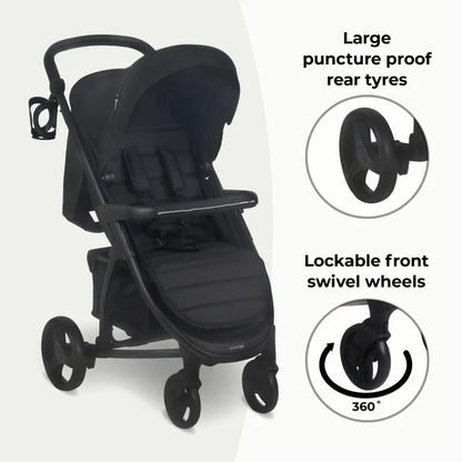 My Babiie MB200i Travel System with i-Size Car Seat – Black Leopard