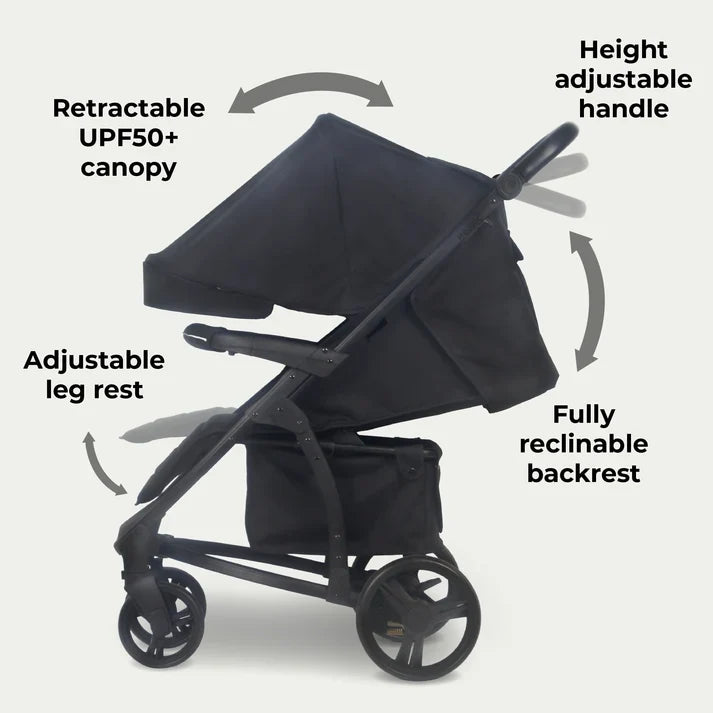 My Babiie MB200i Travel System with i-Size Car Seat – Black Leopard