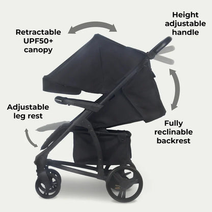 My Babiie MB200i Travel System with i-Size Car Seat – Black Leopard