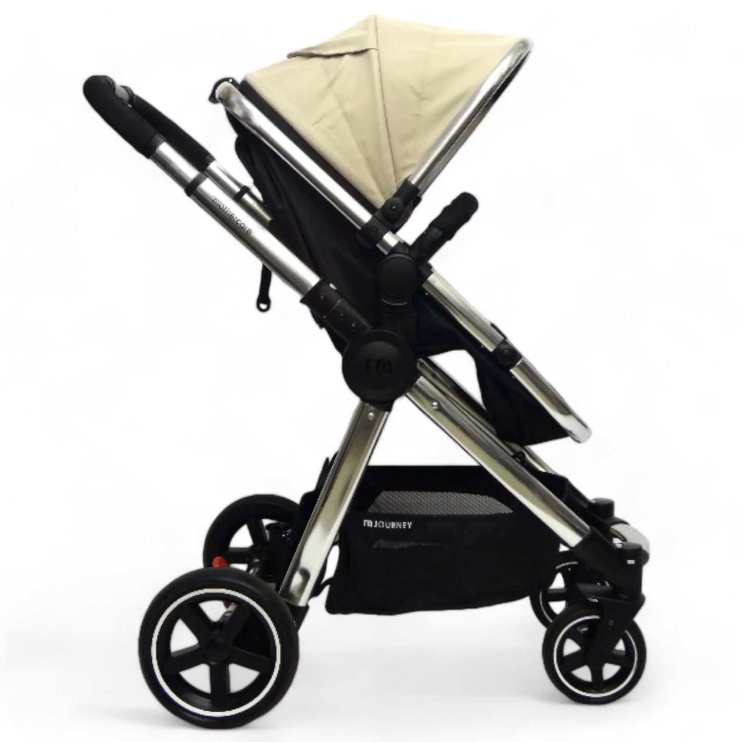 Mothercare 4-wheel Journey Chrome Pram System - Sand