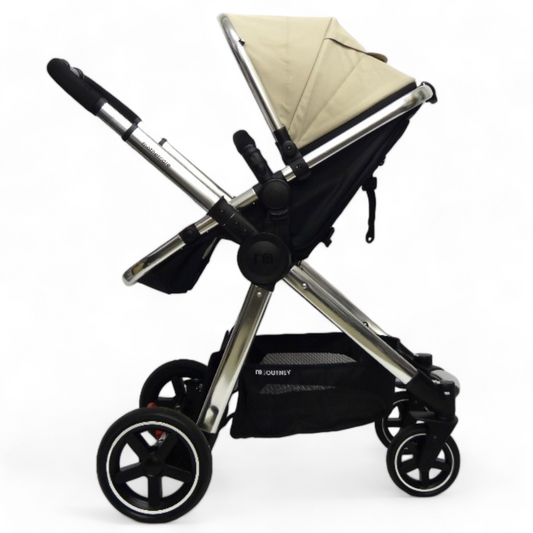 Mothercare 4-wheel Journey Chrome Pram System - Sand