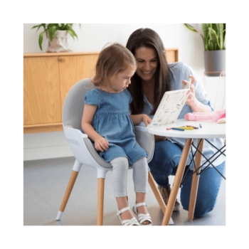 Koo-Di Duo Wooden Highchair – Grey and Beech