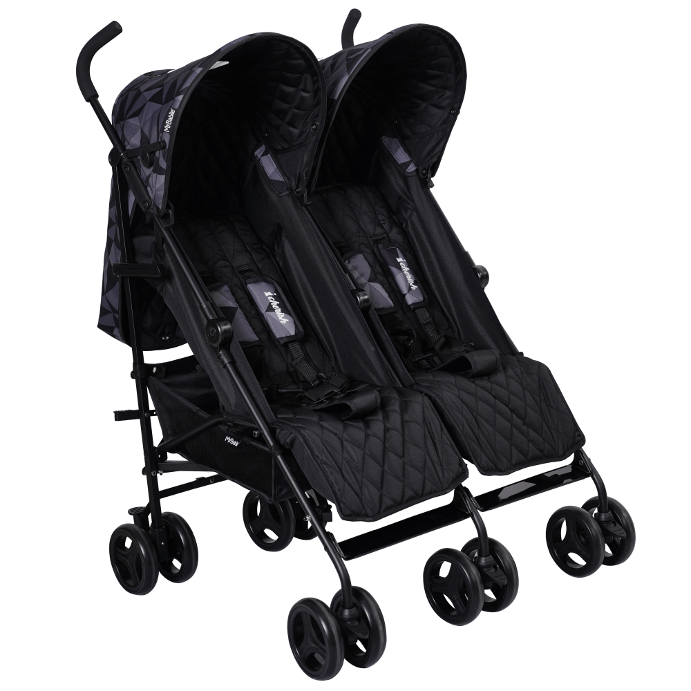 My Babiie MB11 Dani Dyer Geo Twin Stroller – “Cherish” Black