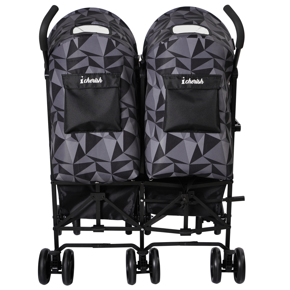 My Babiie MB11 Dani Dyer Geo Twin Stroller – “Cherish” Black