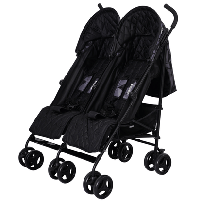 My Babiie MB11 Dani Dyer Geo Twin Stroller – “Cherish” Black