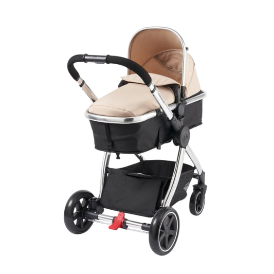 Mothercare 4-wheel Journey Chrome Pram System - Sand