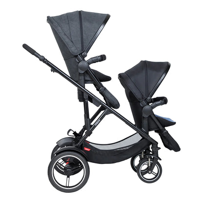 Phil & Teds Voyager V6 Double Stroller - Grey Marl