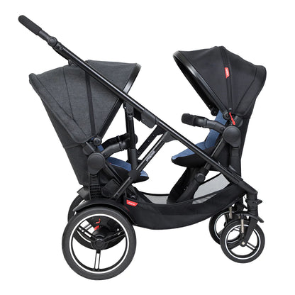 Phil & Teds Voyager V6 Double Stroller - Grey Marl