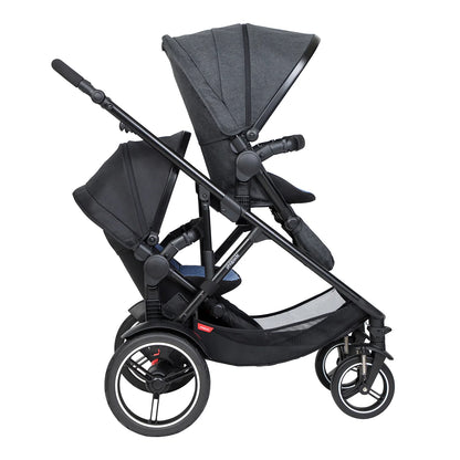 Phil & Teds Voyager V6 Double Stroller - Grey Marl