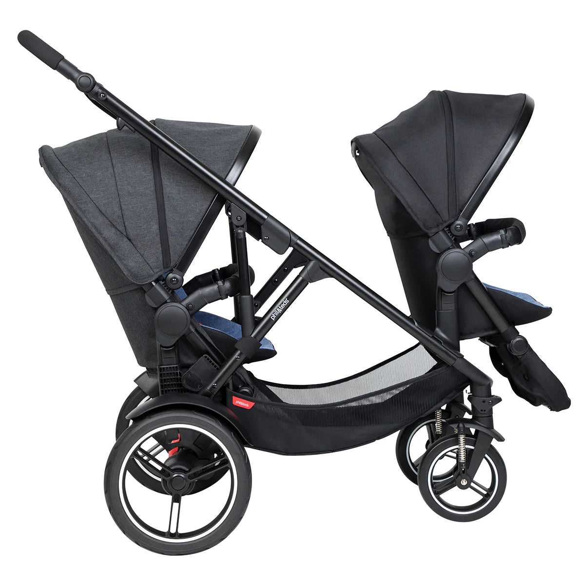 Phil & Teds Voyager V6 Double Stroller - Grey Marl