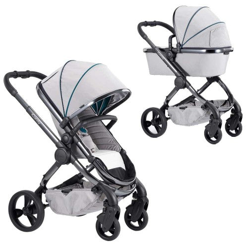 iCandy Peach 5 Pushchair and Carrycot - Dove on Chrome Chassis