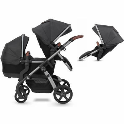 Silver Cross Wave 2 in 1 Double Pram & Pushchair – Granite