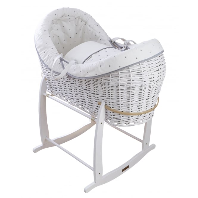 Clair de lune Wrapover Noah Pod Grey Wicker Basket & Stand - Lullaby Hearts