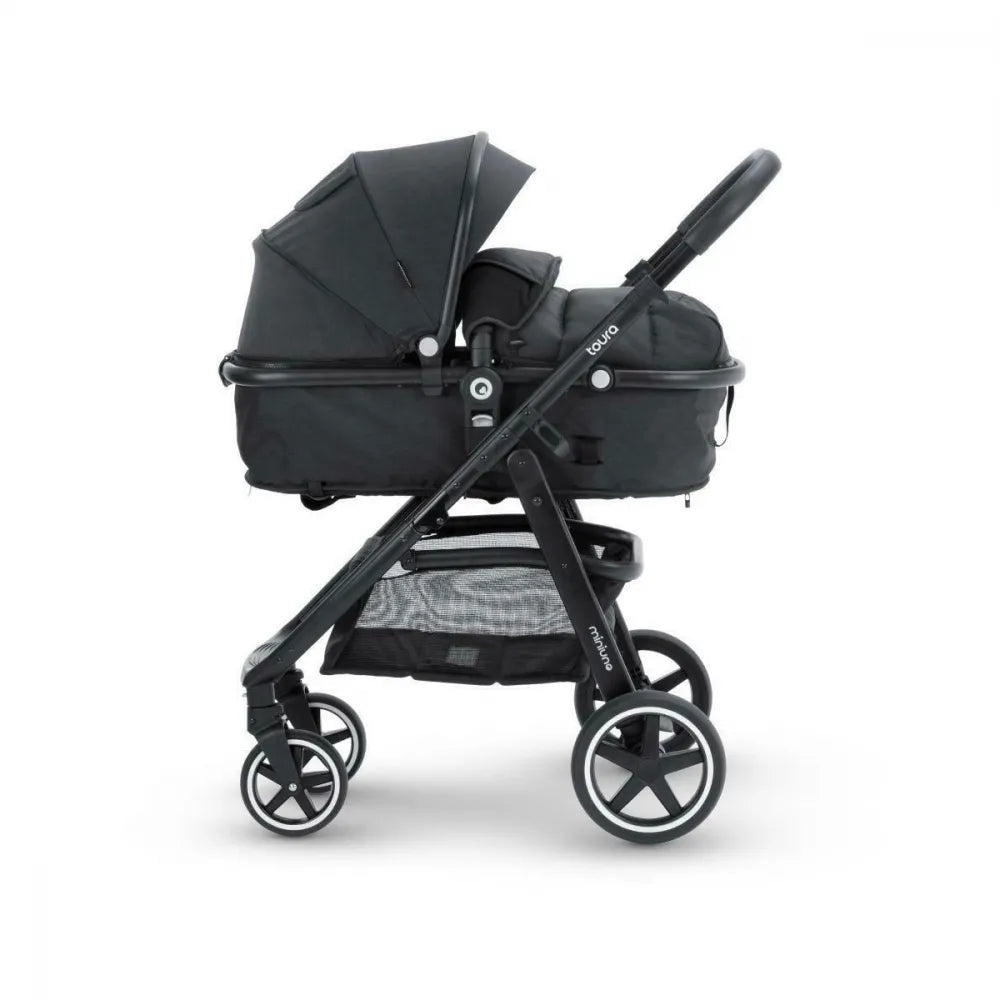 MiniUno Toura 2 in 1 Pram & Pushchair System – Black Herringbone