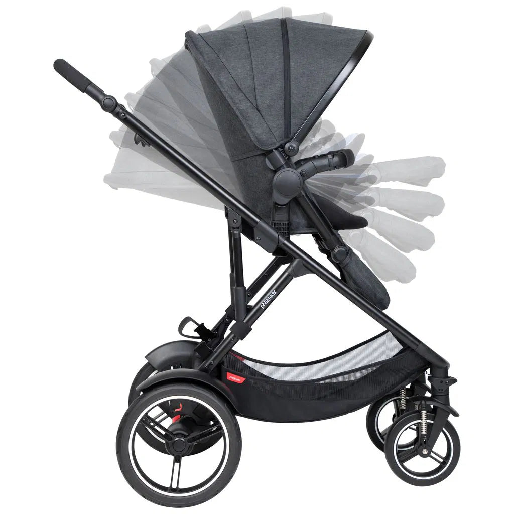 Phil & Teds Voyager V6 Double Stroller - Grey Marl