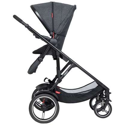 Phil & Teds Voyager V6 Double Stroller - Grey Marl