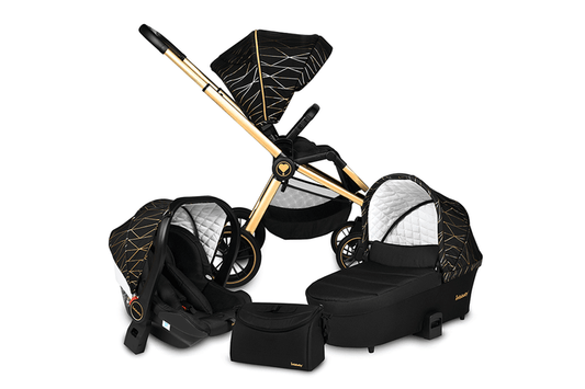 Infababy Primo 3 in 1 Travel System - Caviar on Silver Chassis